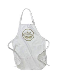 Buy 31st Wedding Anniversary Celebration Printed Apron With Pockets White in Egypt