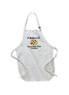 Buy I Believe In Chocolate Chip Cookies Printed Apron With Pockets White in Egypt