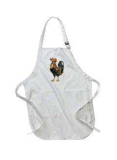 Buy Vintage Cock Rooster Chicken Printed Apron With Pockets White in Egypt