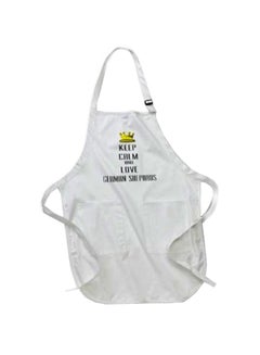 Buy Keep Calm And Love German Shepards Printed Apron With Pockets White in Egypt