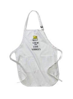 Buy Keep Calm And Love Yorkies Printed Apron With Pockets White in Egypt