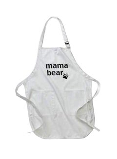 Buy Mama Bear Printed Apron With Pockets White in Egypt