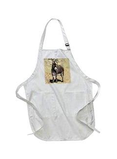 Buy Miniature Donkey Printed Apron With Pockets White in Egypt