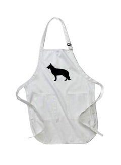 Buy German Shepard Silhouette Printed Apron With Pockets White in Egypt