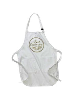 Buy 2nd  Wedding Anniversary Celebration Printed Apron With Pockets White in Egypt