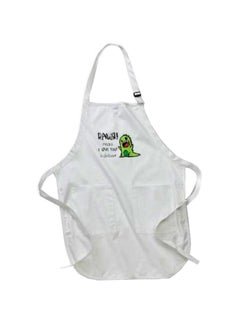 Buy Rawr Means I Love You In Dinosaur Printed Apron With Pockets White in Egypt