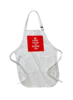 Buy Keep Calm And Nurse On Printed Apron With Pockets White in Egypt