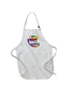 Buy I Believe In Massages Printed Apron With Pockets White 22 x 30inch in Egypt