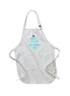 Buy Keep Calm And Squirrel On Printed Apron With Pockets White 22 x 24inch in Egypt