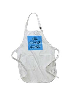 Buy Mr Always Right  Lettering On A Printed Apron With Pockets White 22 x 30inch in Egypt