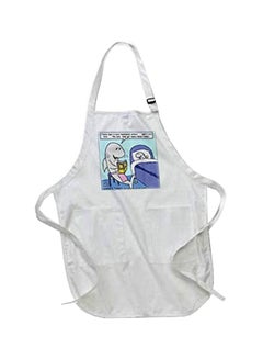 Buy Shark Bedtime Stories Printed Apron With Pockets White 22 x 30inch in Egypt