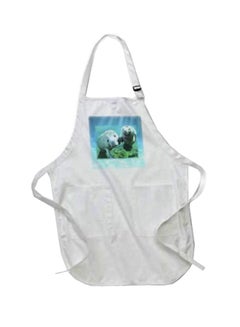 Buy Two Manatees Printed Apron With Pockets White 22 x 30inch in Egypt