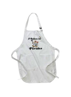 Buy I Believe In Pirates Printed Apron With Pockets White 22 x 30inch in Egypt