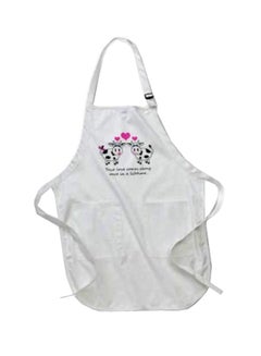 Buy True Love Comes Along Once In A Cute Happy Cows Printed Apron With Pockets White 22 x 30inch in Egypt