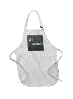 Buy Number One Mom Printed Apron With Pockets White 22 x 30inch in Egypt