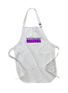 Buy Only The Best Mom Gets Promoted To Grandma Printed Apron With Pockets White 22 x 30inch in Egypt