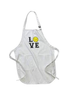 Buy Love Softball Printed Apron With Pockets White 22 x 24inch in Egypt