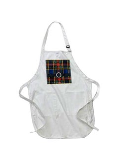 Buy Scottish Macbeth Tartan Pattern Printed Apron With Pockets White 22 x 24inch in Egypt