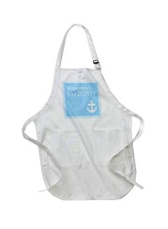 Buy Ships Ahoy Its A Boy For Baby Showers Printed Apron With Pouch Pockets White 22 x 24inch in Egypt