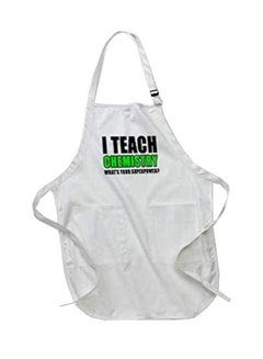 Buy Teach Chemistry Whats Your Superpower Printed Apron With Pockets White 22 x 30inch in Egypt