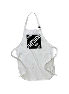 Buy Think Outside The Box Printed Apron With Pockets White 22 x 30inch in Egypt