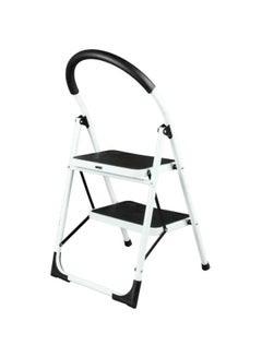 Buy Classic 2 Step Stainless Steel Ladder White/Black 18x23x19inch in UAE