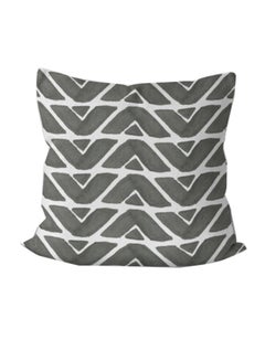 اشتري Cushion Printed Cover Polyester Grey/White 40x40cm في مصر