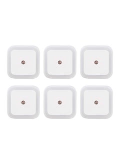 Buy 6-Piece Auto Sensor Mini Led Night Light White 10cm in UAE