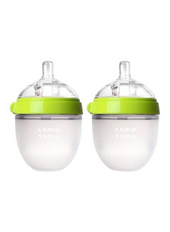 Buy 2-Piece Nature Feel Baby Feeding Bottle Set, Wide-Neck Design, Up To 6 Months, 5 Oz - Clear in UAE