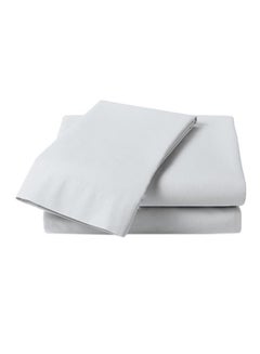 Buy Solid Flat Bedsheet Cotton White 270x240cm in UAE