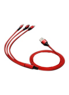 Buy 3-In-1 Stable Data Transmission Cable Red in UAE