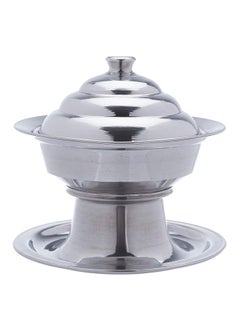 Buy Aluminum Date Serving Tray Silver Medium in UAE