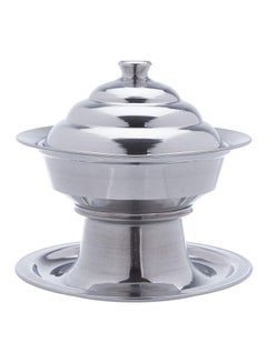 Buy Aluminum Date Serving Tray Silver Large in UAE