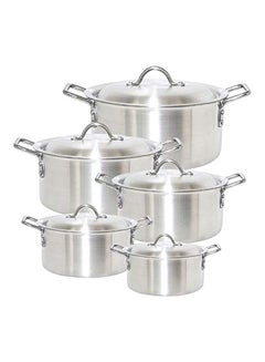 Buy 10-Piece Aluminum Casserole Silver in UAE