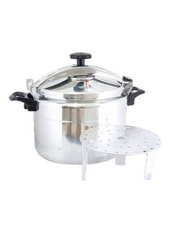 Buy Aluminium Pressure Cooker With Rack Silver/Black 40Liters in UAE