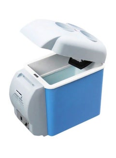 Buy Portable Car Refrigerator With Cup Holder Groove On The Lid 7.5 L 2724681692269 Blue/White in Egypt