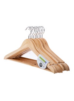 Buy 10-Piece 360 degree Rotating Space Saving Non-Slip Designed Hanger Set Brown/Silver in Saudi Arabia