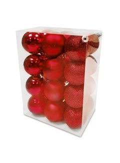 Buy 24- Piece Tree Decoration Ball Red 5cm in UAE