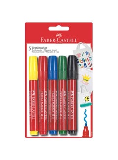 Buy 5-Piece Textile Marker Set Multicolour in UAE