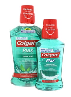 Buy 2-Piece Plax Fresh Mint Mouthwash Kit Blue in Saudi Arabia