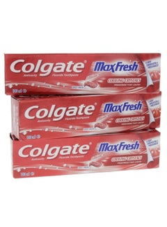 Buy Pack Of 3 Max Fresh Cooling Crystals Spicy Anticavity Fluoride Toothpaste 100ml in UAE