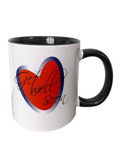 Buy Get Well Soon Heart Printed Ceramic Mug White/Black in UAE