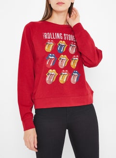 Buy Rolling Stones Band Sweatshirt Red in Saudi Arabia