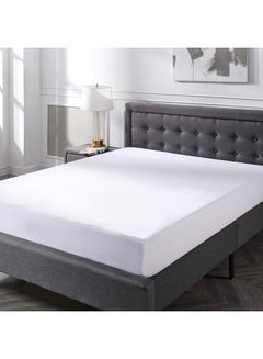 Buy Waterproof Mattress Protector Cotton Blend White 200X200X30centimeter in UAE