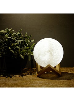 Buy 3D Moon Printed Dimmable Night Lamp Yellow 12centimeter in Saudi Arabia