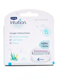 Shop Schick Intuition Sensitive Care Razor With 3 Blades Blue White 10g Online In Dubai Abu Dhabi And All Uae