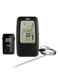 Buy Digital Cooking Grill Thermometer With Wireless Remote Black in Saudi Arabia