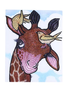 Buy DIY Giraffe Theme Diamond Painting For Wall Decoration Brown 25 x 25centimeter in UAE
