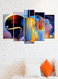 Buy 5-Piece Decorative MDF PaintingSet Multicolour in UAE