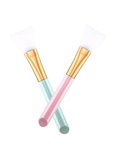 Buy Pack Of 2 Silicone Face Mask Brush Pink/Blue/White 6inch in UAE